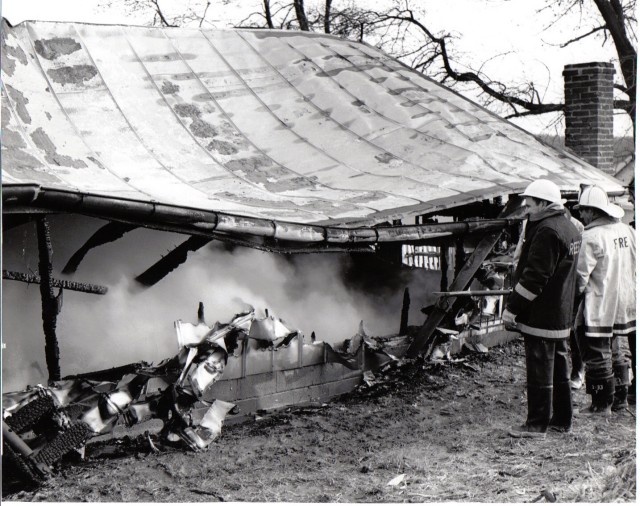 Barn Fire  Pictured are Chief Caple (Reese) and Chief Ogg (Westminster)